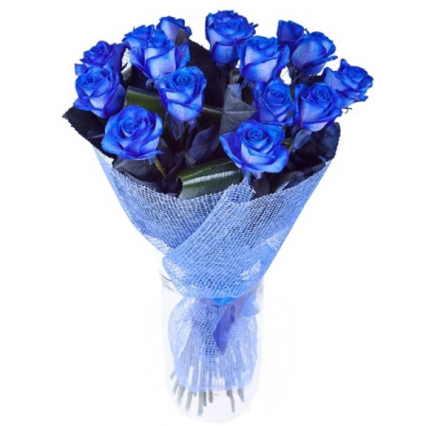 Сапфир (15 синих роз)